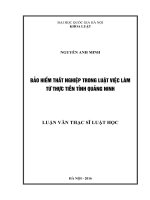 Bảo hiểm thất nghiệp trong luật việc làm từ thực tiễn tỉnh quảng ninh 