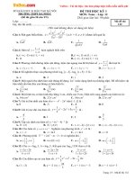 Đề thi học kì 1 môn Toán lớp 12 trường THPT Đa Phúc, Hà Nội năm học 2016  2017