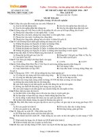 Đề thi giữa học kì 1 môn Lịch sử lớp 12 trường THPT Ngọc Tảo, Hà Nội năm học 2016  2017 