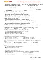 Đề kiểm tra 1 tiết học kì 1 môn Công nghệ lớp 12 trường THPT Chuyên Lý Tự Trọng, Cần Thơ năm học 2016  2017 