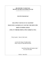 Đo lường và đề xuất các giải pháp nhằm nâng cao động lực làm việc cho nhân viên khối văn phòng thuộc Công ty TNHH Hệ thống công nghiệp LS-Vina