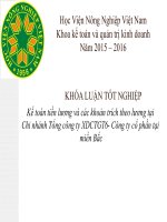 Kế toán tiền lương và các khoản trích theo lương tại chi nhánh tổng công ty XDCTGT6  công ty cổ phần tại miền bắc 