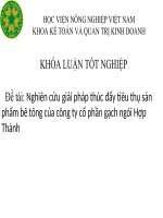 nghiên cứu giải pháp thúc đẩy tiêu thụ sản phẩm bê tông của công ty cổ phần gạch ngói hợp thành 