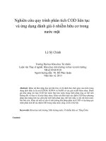 Nghiên cứu quy trình phân tích COD liên tục và ứng dụng đánh giá ô nhiễm hữu cơ trong nước mặt  