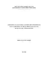Ảnh hưởng của xuất khẩu lao động đến tình hình sản xuất và đời sống các hộ gia đình tại xã gia tân, huyện gia lộc, tỉnh hải dương 