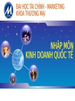 Bài giảng NHẬP MÔN KINH DOANH QUỐC TẾ