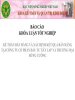 kế toán bán hàng và xác định kết quả bán hàng tại công ty cổ phần đầu tư xây lắp và thương mại hùng cường 