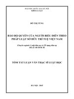 Bảo hộ quyền của người biểu diễn theo pháp luật sở hữu trí tuệ việt nam (tt)