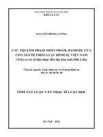 Các tội xâm phạm nhân phẩm, danh dự của con người theo luật hình sự việt nam (tt)