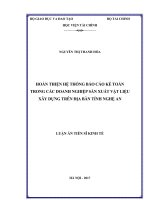 Hoàn thiện hệ thống báo cáo kế toán tại các doanh nghiệp sản xuất vật liệu xây dựng trên địa bàn tỉnh Nghệ An