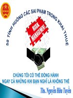 50 TÌNH HUỐNG CÁC SAI PHẠM TRONG KHAI THUẾ