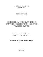 Nghiên cứu tật khúc xạ và mô hình can thiệp ở học sinh trung học cơ sở thành phố đà nẵng (tt) 