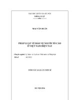 Pháp luật về bảo vệ người tố cáo ở việt nam hiện nay (tt)