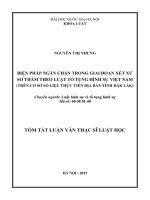 Biện pháp ngăn chặn trong giai đoạn xét xử sơ thẩm theo luật tố tụng hình sự việt nam (tt)