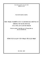 Thu thập, nghiên cứu và đánh giá chứng cứ trong tố tụng dân sự của tòa án cấp sơ thẩm (tt)