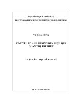 Các yếu tố ảnh hưởng đến hiệu quả quản trị tri thức 