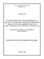 Các biện pháp ngăn chặn đối với bị can, bị cáo là người chưa thành niên phạm tội theo luật tố tụng hình sự việt nam (tt)