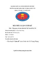 TIỂU LUẬN MÔN TỔNG QUAN VĂN HỌC THẾ KỶ XX