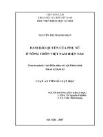 Đảm bảo quyền của phụ nữ ở nông thôn việt nam hiện nay