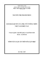 Đảm bảo quyền của phụ nữ ở nông thôn việt nam hiện nay (tt)