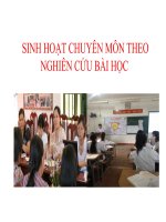 SINH HOẠT CHUYÊN MÔN THEO NGHIÊN CỨU BÀI HỌC