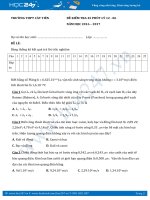Đề kiểm tra 1 tiết môn Vật lý lớp 12 chương 6 năm 20162017  THPT Cát Tiên (Có đáp án)