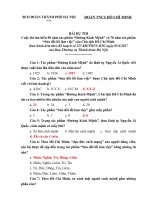 Đáp án cuộc thi tìm hiểu 90 năm tác phẩm đường kách mệnh và 70 năm tác phẩm sửa đổi lối làm việc của tác giả hồ chí minh