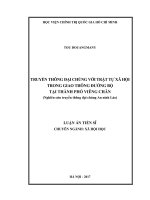 Truyền thông đại chúng với trật tự xã hội trong giao thông đường bộ tại thành phố viêng chăn (nghiên cứu truyền thông đại chúng an ninh lào)