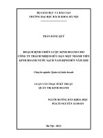 Hoạch định chiến lược kinh doanh cho Công ty Trách nhiệm hữu hạn một thành viên kinh doanh nước sạch Nam Đinh đến năm 2020