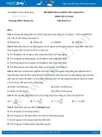 Đề kiểm tra 1 tiết môn Vật lý lớp 12 chương 4+5 năm 2016  2017  THPT Thuận An (Có đáp án)