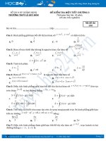 4 Đề kiểm tra 1 tiết môn Giải tích lớp 12 chương 3 năm 2016 2017  THPT Lê Quý Đôn (Có đáp án)