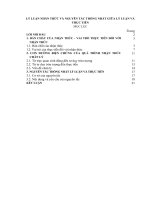 TÀI LIỆU CHUYÊN đề TRIẾT học   lý LUẬN NHÂN THỨC và NGUYÊN tắc THỐNG NHẤT GIỮA lý LUẬN và NHẬN THỨC