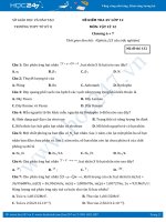 Bộ đề kiểm tra 1 tiết môn Vật lý lớp 12 chương 6+7 năm 2016 2017  THPT Tứ Kỳ II (Có đáp án)