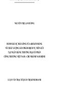 Đáng giá sự hài lòng của khách hàng về chất lượng sản phẩm dịch vụ tiền gửi tại ngân hàng thương mại cổ phần công thương Việt Nam chi nhánh Nam Định