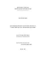 Quản trị rủi ro tín dụng tại Ngân hàng TMCP đầu tư và phát triển Việt Nam, chi nhánh Bắc Quảng Bình