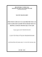Phân tích và đề xuất các giải pháp để nâng cao chất lượng đào tạo đối với ngành kế toán của trường Cao đẳng Thương mại và du lịch.