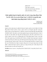 Kinh nghiệm hợp tác logistics giữa các nước trong cộng đồng Châu Âu (EU) đối với các nước Đông Nam Á (ASEAN) trong bối cảnh hình thành cộng đồng kinh tế ASEAN (AEC)
