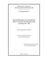Hoạch định chiến lược kinh doanh Công ty cổ phần bánh kẹo Hải Châu giai đoạn 2011 - 2015