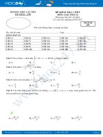 Đề kiểm tra 1 tiết môn Giải tích lớp 12 năm 20162017  THPT Cát Tiên