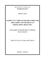 Nghiên cứu thiết kế bộ điều khiển PID điều khiển tốc độ động cơ không đồng bộ ba pha