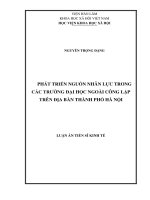 Phát triển nguồn nhân lực trong các trường đại học ngoài công lập trên địa bàn thành phố hà nội