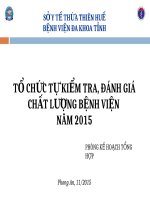 Tổ Chức Tự Kiểm Tra, Đánh Giá Chất Lượng Bệnh Viện