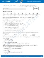 Đề kiểm tra 1 tiết môn Hình học lớp 12 chương 3 năm 20162017  THPT Nho Quan A