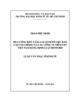 Đo lường khả năng sai lệch số liệu báo cáo tài chính của các công ty niêm yết việt nam bằng định luật benford 