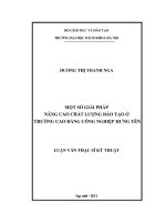 Một số giải pháp nâng cao chất lượng đào tạo ở Trường Cao đẳng công nghiệp Hưng Yên