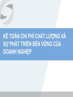 Kế Toán Chi Phí Chất Lượng Và Sự Phát Triển Bền Vững Của Doanh Nghiệp