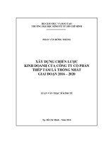 Xây dựng chiến lược kinh doanh của công ty cổ phần thép tấm lá thống nhất giai đoạn 2016   2020 