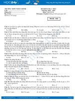 4 Đề kiểm tra 1 tiết môn Vật lý lớp 12 năm 20162017  THPT Nhân Chính (Có đáp án)