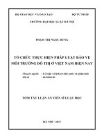 Tổ chức thực hiện pháp luật bảo vệ môi trường đô thị ở việt nam hiện nay (tt)