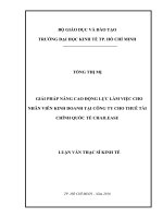 Giải pháp nâng cao động lực làm việc cho nhân viên kinh doanh tại công ty cho thuê tài chính quốc tế chailease 